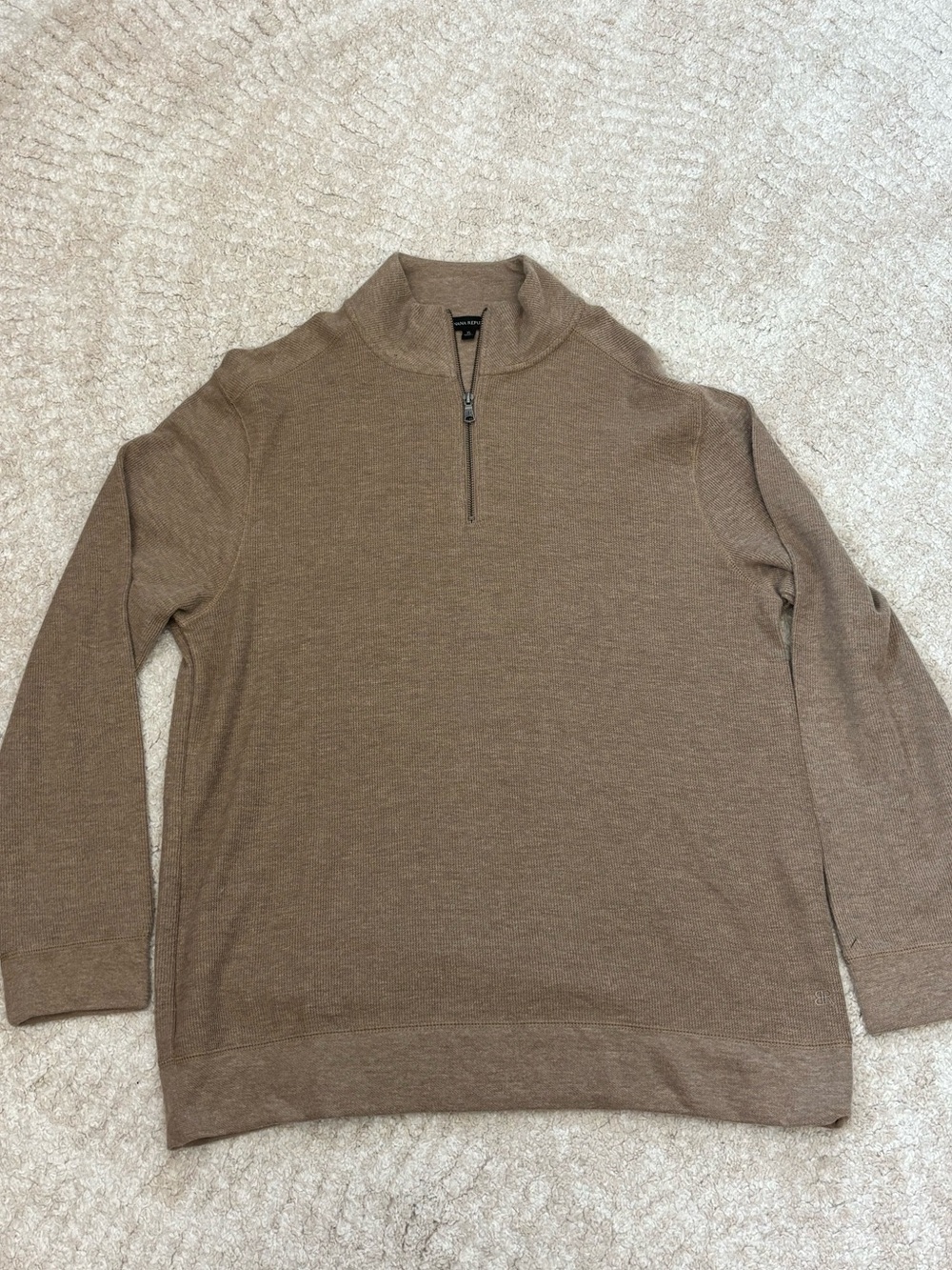 Banana Republic Men's Zip Mock Neck Sweater - Brown